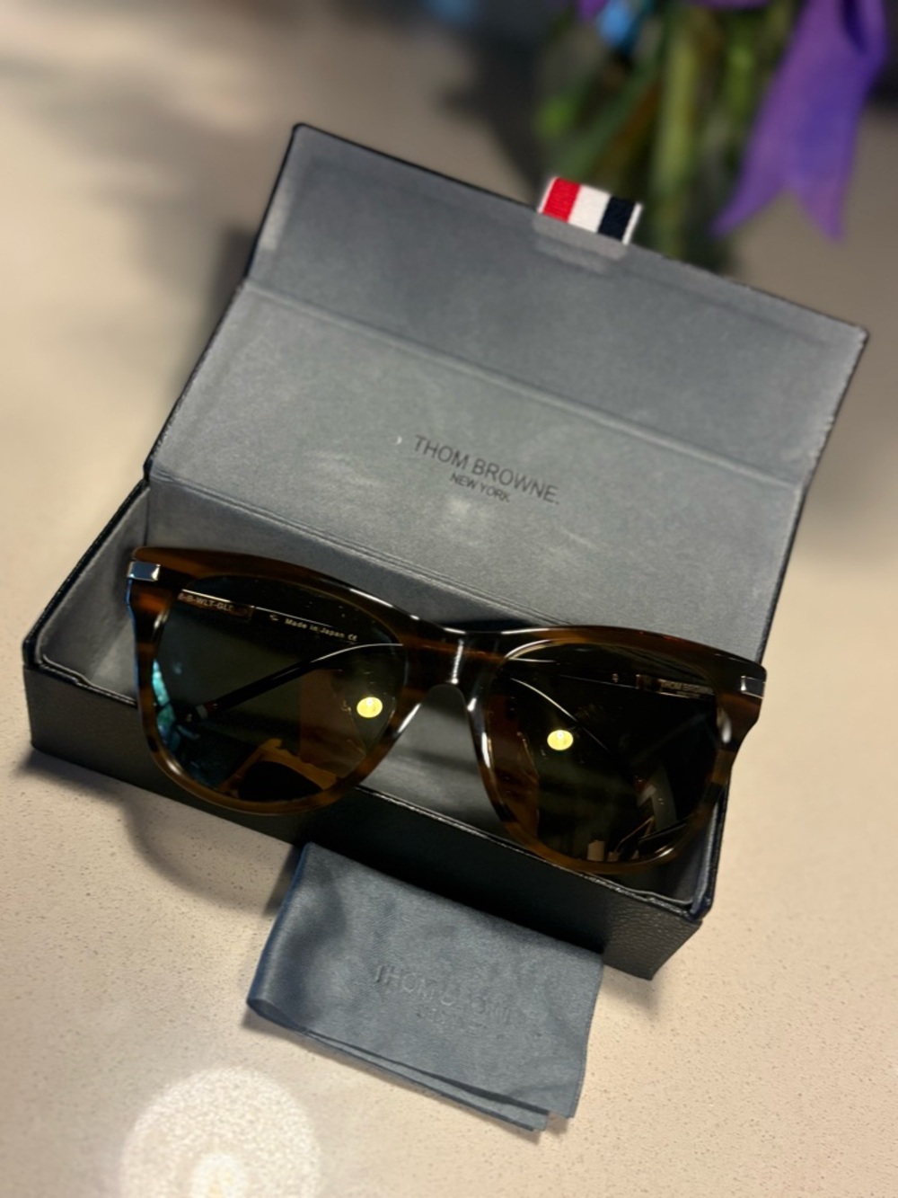 Thom Browne•TB-506-B Tortoise Square Sunglasses 56-18-137 Made in Japan Luxu